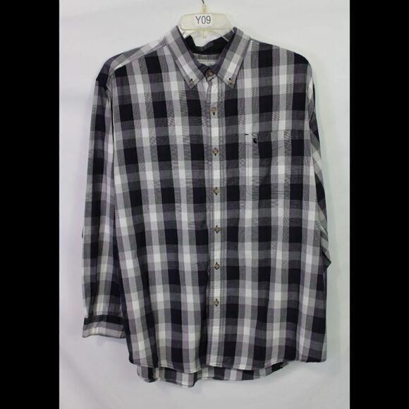 CARHARTT SIZE 2XL PURPLE WHITE BLACK PLAID BUTTON FRONT LONG SLEEVE MENS SHIRT - Picture 1 of 6